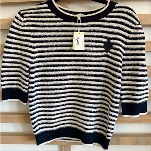 Maje Striped Marine/Ecru Women's Sweater
